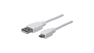 Manhattan Kabel USB 2.0 324069 [1x złącze męskie USB 2.0 A 1x złącze męskie micro-USB 2.0 B] 1.80 m biały - Kable USB - miniaturka - grafika 2