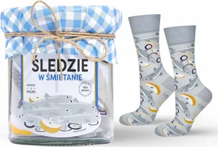 Soxo Męskie Damskie Skarpetki SOXO śledzie w słoiku z serwetką 3540 - Skarpety termoaktywne - miniaturka - grafika 1
