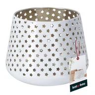 Ozdoby bożonarodzeniowe - KOTARBAU® Lampion gwiazdki metalowy biały ⌀ 8 cm wysokość 9 cm stalowy ażurowy świecznik na tealighty lampiony dekoracja stołu świecznik na tealighty duży metalowy dekoracja świąteczna - miniaturka - grafika 1