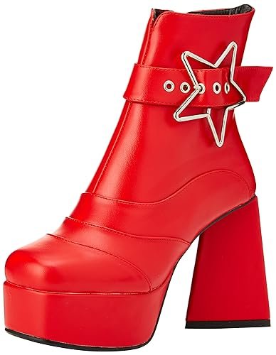 Lamoda Damskie botki Jailhouse Rock, Czerwony Pu, 39 EU