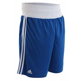 Szorty bokserskie Adidas AIBA Granatowy/Biały - Rozmiar: L - Rękawice bokserskie - miniaturka - grafika 1