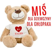 Maskotki i pluszaki - Miś DLA DZIEWCZYNY Z INICJAŁAMI I DATĄ - miniaturka - grafika 1