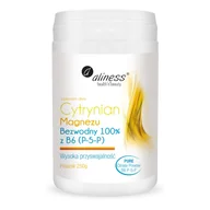 Witaminy i minerały - Aliness Cytrynian Magnezu bezwodny 100% z B6 (P-5-P), proszek 250g, - FC11-117A9 - miniaturka - grafika 1