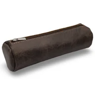 Piórniki - Etui na długopisy Piórnik skórzany tuba futerał Brązowy Parker Quality - miniaturka - grafika 1
