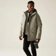 Kurtki i kamizelki sportowe męskie - Regatta Kurtka męska przejściowa przeciwdeszczowa Savon Beżowy, Rozmiar: 3XL - miniaturka - grafika 1