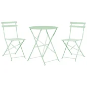 Meble ogrodowe - Beliani Zestaw Mebli Balkonowych Metalowy Miętowy Fiori - miniaturka - grafika 1