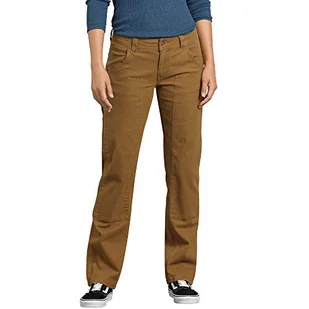 Dickies Damskie spodnie stolarskie ze stretchem z podwójnym przodem, Płukana brązowa kaczka, 40 - Spodnie damskie - miniaturka - grafika 1