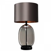 Lampy stojące - Stołowa lampa szklana SALVADOR 41122108 Kaspa z abażurem czarna grafitowa - miniaturka - grafika 1