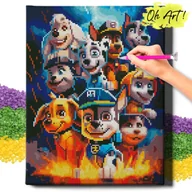 Zabawki kreatywne - Diamond Painting 5D Z Ramą Psi patrol Haft Diamentowy 30X40 Mozaika Zwierzęta Dla Dzieci Oh Art! - miniaturka - grafika 1