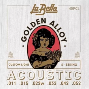 La Bella 40CL Golden Alloy struny do gitary akustycznej - Struny gitarowe  - miniaturka - grafika 1