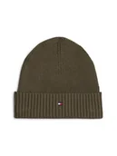 Czapki damskie - Czapka Zimowa Tommy Hilfiger Beanie Pima Cotton Black Domieszką Kaszmiru - miniaturka - grafika 1