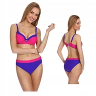 Stroje kąpielowe - Stroj Kąpielowy Damski Dwuczesciowy 80E/40 Fast Dry Niebieski Rozowy - miniaturka - grafika 1