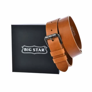 Paski - Skórzany męski pasek Big Star Shoes JJ675050 95cm brązowy - grafika 1