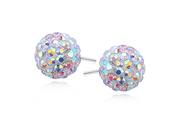 Kolczyki - Swarovski Valerio.pl Kolczyki kulki kolorowe kryształki multicolor 10mm shamballa discoball srebro 925 CRH0007E10 CRH0007E10 - miniaturka - grafika 1