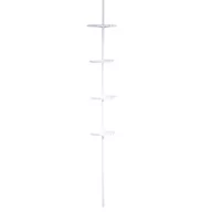Zasłony prysznicowe - Ridder 11081601 regał narożny Regał do prysznica z regulacją wysokości od 130 260 cm, biały - miniaturka - grafika 1