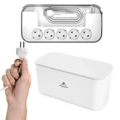 Listwy zasilające - Spacetronik Organizer BOX stacja ładowania z listwą 5xAC 3xUSB - miniaturka - grafika 1