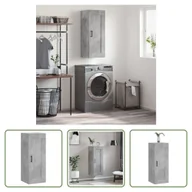 Szafki do salonu - The Living Store szafka ścienna betonowa szara 34,5x34x90 cm materiał drewnopochodny - miniaturka - grafika 1