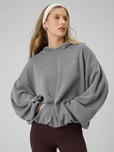 Bluzy damskie - 4F Bluza dresowa oversize z modalem damska - szara S - miniaturka - grafika 1