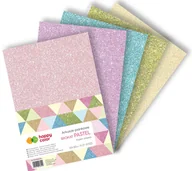 Dekoratorstwo - Arkusze piankowe brokatowe A4, 5 arkuszy, PASTEL, Happy Color - miniaturka - grafika 1