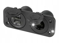 Akcesoria motoryzacyjne - GNIAZDO ZAPALNICZKI SAMOCHODOWEJ 2xUSB 1xGNIAZDO - miniaturka - grafika 1