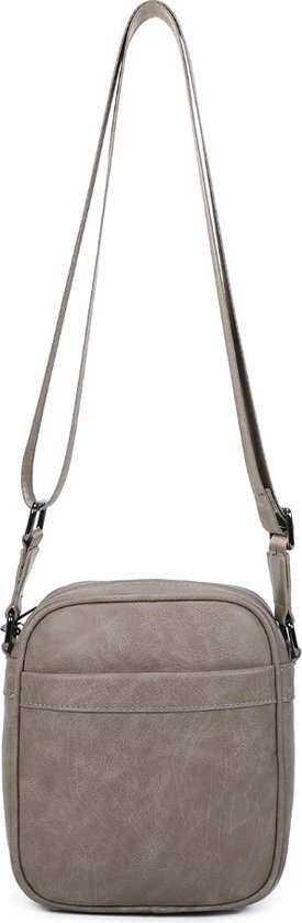 Ines Delaure Crossbodytas Nektasje Portfel podróżny Taupe z przegrodami na pieniądze i dokumenty wys. 23 x szer. 20 x gł. 6 cm