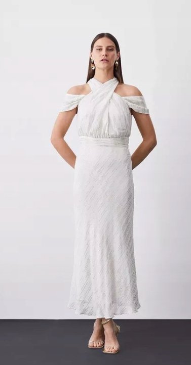 Karen Millen Sukienka Biała Koktajlowa 34 1Y1A