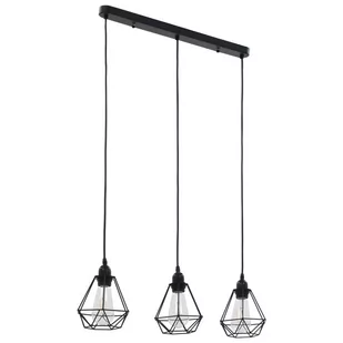 vidaXL Lampa sufitowa, diamentowe klosze, czarna, 3 żarówki E27 - Lampy pozostałe - miniaturka - grafika 1