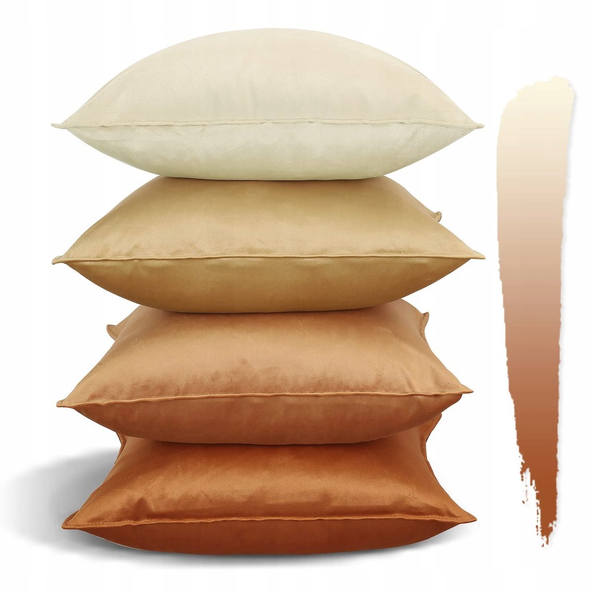JOTOM Poszewki Aksamitne 45x45cm Zestaw 4szt Dekoracyjne Pomarańczowe
