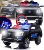 Pojazdy elektryczne dla dzieci - AUTO SAMOCHÓD NA AKUMULATOR SUV POLICYJNE POLICJA MP3 USB BUJAK + PILOT - miniaturka - grafika 1