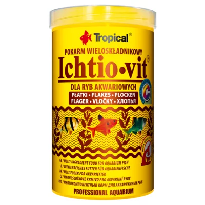 Tropical Ichtio-Vit w płatkach pokarm podstawowy w płatkach dla rybek 1000ml/200g