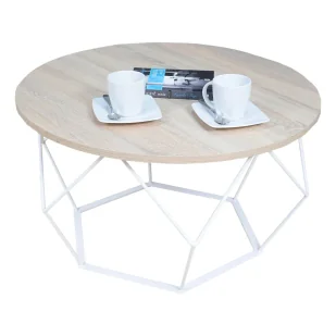 Stolik kawowy z białym stelażem dąb sonoma K0-B40 - Ławy i stoliki kawowe Stolik kawowy z białym stelażem dąb sonoma K0-B40 - Ławy i stoliki kawowe - miniaturka - grafika 1