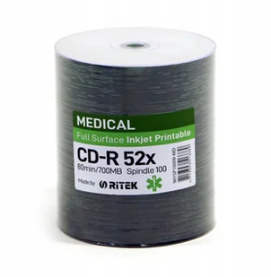 TRAXDATA RITEK CD-R 700MB 52X PRINTABLE MEDICAL SP*100 - Nośniki danych - miniaturka - grafika 1