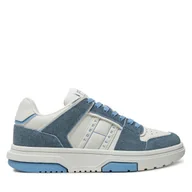 Sneakersy damskie - Sneakersy Tommy Jeans The Brooklyn Denim Leather EN0EN02578 Niebieski - miniaturka - grafika 1