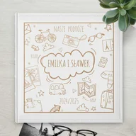 Albumy fotograficzne - Duży album na zdjęcia z grawerem dla pary podróżników na ślub roczn - miniaturka - grafika 1