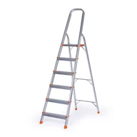 Drabiny - Schody aluminiowe jednostronne, 1x6 stopni, wysokość 1,27 m - miniaturka - grafika 1