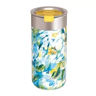 Kubki termiczne - Quokka Boost Coffee Tumbler - Kubek termiczny ze stali nierdzewnej z zaparzaczem 400 ml (Blue Peonies) - miniaturka - grafika 1