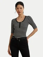 Bluzki damskie - LAUREN RALPH LAUREN Bluzka 200971086002 Czarny Slim Fit - miniaturka - grafika 1