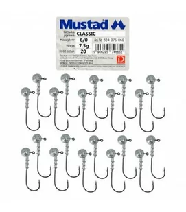 Mustad Główka jigowa Classic Hak nr 6/0 - 7,5g - Inne akcesoria dla wędkarzy - miniaturka - grafika 1