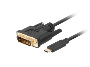 Lanberg Kabel USB-C(M)->DVI-D(24+1)(M) 1M czarny - Kable komputerowe i do monitorów - miniaturka - grafika 1