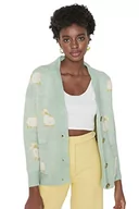 Swetry damskie - Trendyol Damski standardowy standardowy kardigan z dzianiny z dekoltem w serek, Miętowy, S - miniaturka - grafika 1