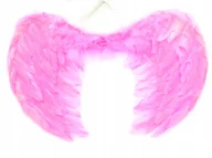Stroje karnawałowe - Różowe Skrzydła Z Piórami Strój Aniołek Jasełka - miniaturka - grafika 1