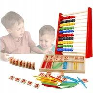 Układanki dla dzieci - ZESTAW EDUKACYJNY Liczydło EKO drewniane PATYCZKI do LICZENIA w skrzynce - miniaturka - grafika 1