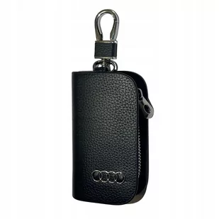 SKÓRZANE ETUI na klucze AUDI logo KLUCZYK samochodowy ELEGANCKI brelok - Etui na klucze - miniaturka - grafika 1