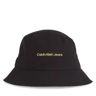 Kapelusz Calvin Klein Jeans Institutional Bucket Hat K50K511795 Black/Sharp Green 0GX - Czapki męskie - miniaturka - grafika 1