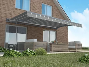 Markiza Tarasowa Automatyczna Premium Automatic 500X300 Grey /White - Focus Garden - Markizy - miniaturka - grafika 1