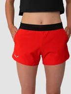 Spodnie sportowe damskie - Salewa Szorty funkcyjne w kolorze czarno-czerwonym - miniaturka - grafika 1