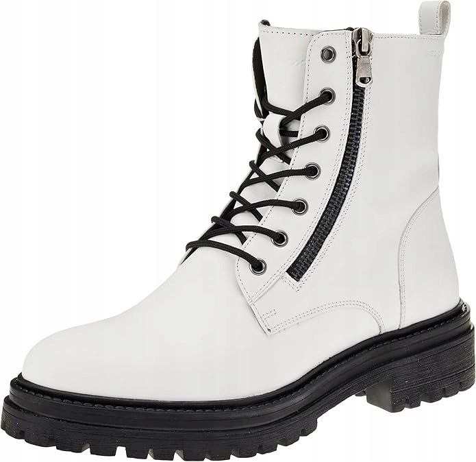 GEOX IRIDEA ANKLE BOOT BOTKI DAMSKIE BIAŁE SKÓRZANE 38 J8A