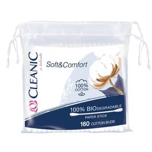 Cleanic, Patyczki Higieniczne, Soft&Comfort, 160 Sztuk - Waciki, płatki i patyczki kosmetyczne - miniaturka - grafika 1