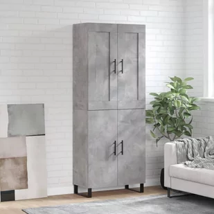 vidaXL Witrynka, szarość betonu 69,5x34x180 cm materiał drewnopochodny - Witryny - miniaturka - grafika 1
