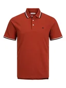 Koszulki męskie - Jack & Jones Koszulka polo w kolorze czerwonym - miniaturka - grafika 1